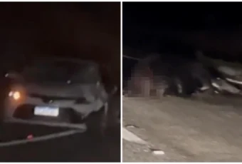 Carro fica destruído após colidir com vaca em rodovia de Piancó