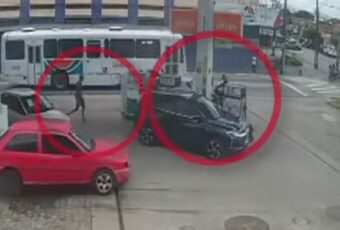 Bandidos fazem arrastão contra frentistas de posto