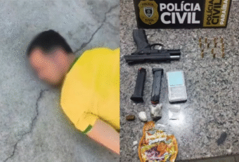 Suspeito é preso em Cajazeiras após Polícia encontrar pistola raspada e drogas em sua casa, em Piancó