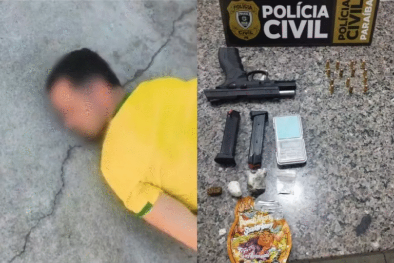 Suspeito é preso em Cajazeiras após Polícia encontrar pistola raspada e drogas em sua casa, em Piancó