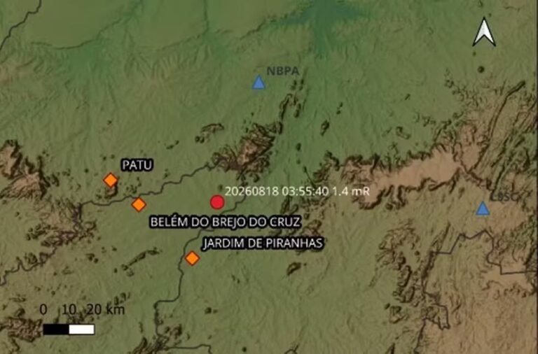 Tremor de terra é registrado em Belém do Brejo do Cruz
