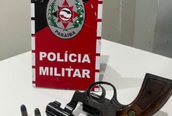Polícia Militar apreende revólver e munições durante abordagem, em Coremas