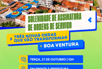 Prefeitura de Boa Ventura assina ordens de serviço para três grandes obras nesta terça (27)