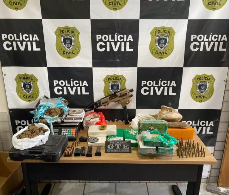 Depósito com drogas, munições e acessório para modificar pistola é alvo da Polícia Civil